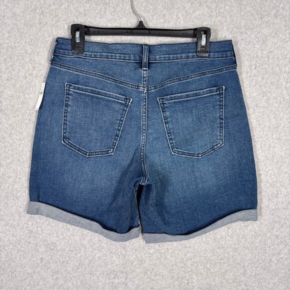 Old Navy Jean Shorts 4 Cuffed Bermuda Faded Stretch Mid Rise Casual 7 Inseam NEW - Picture 7 of 9